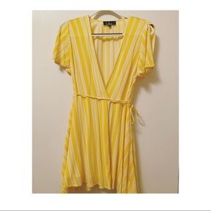 Lulus Yellow wrap dress